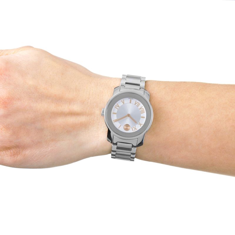 Shop Movado Bold Silver Dial Silver Steel Strap Watch for Women - 3600244 in USA