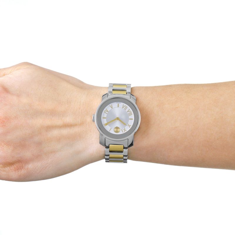 Shop Movado Bold Silver Dial Two Tone Steel Strap Watch for Women - 3600245 in USA