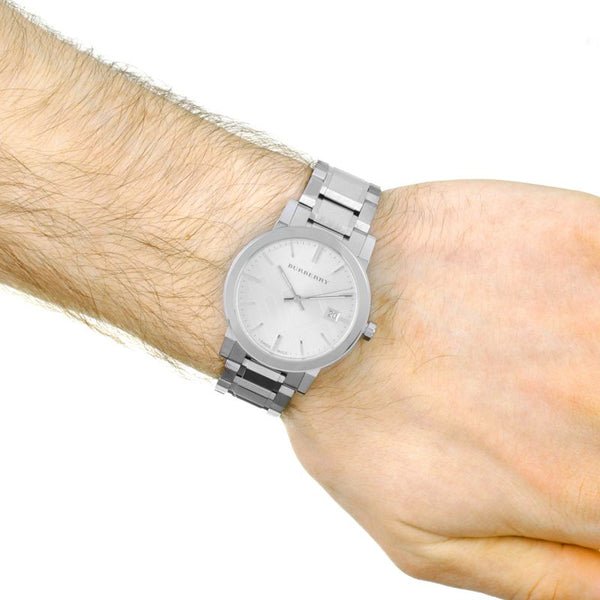 Burberry The City Silver Dial Silver Steel Strap Watch for Men - BU9900 Buy Now By Burberry
