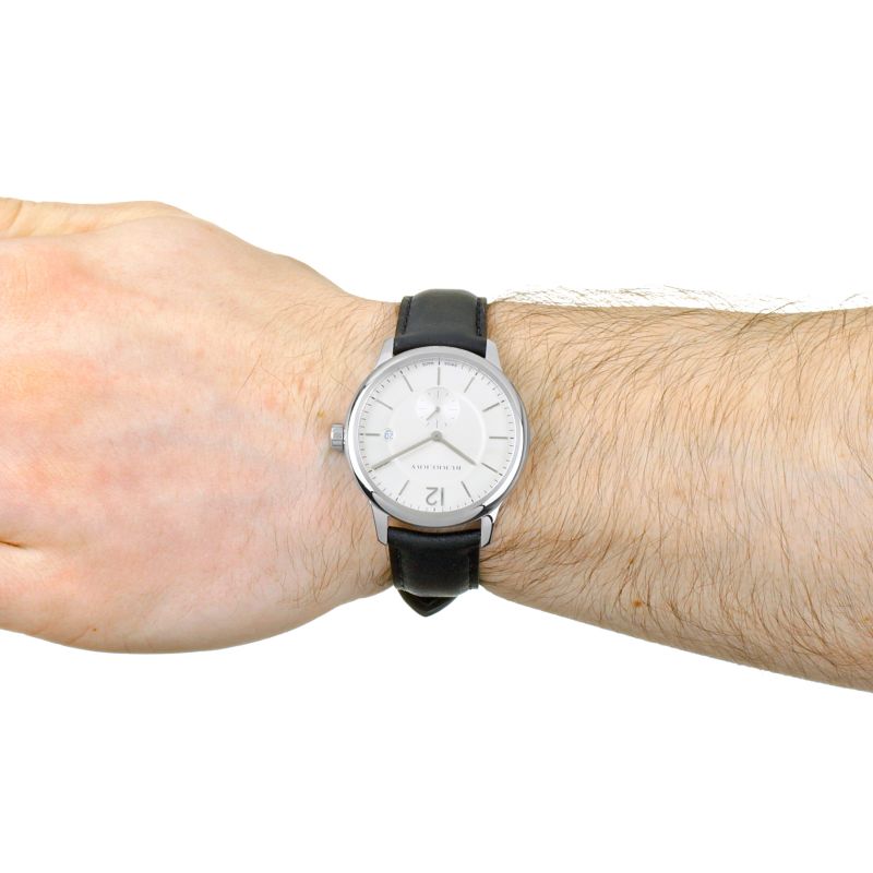 Shop Burberry The Classic Horseferry Beige Dial Black Leather Strap Watch for Men - BU10000 in USA