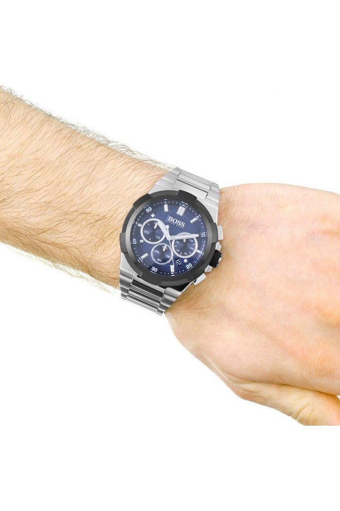 Hugo Boss Supernova Chronograph Blue Dial Silver Steel Strap Watch for Men - 1513360 Buy Now By Hugo Boss