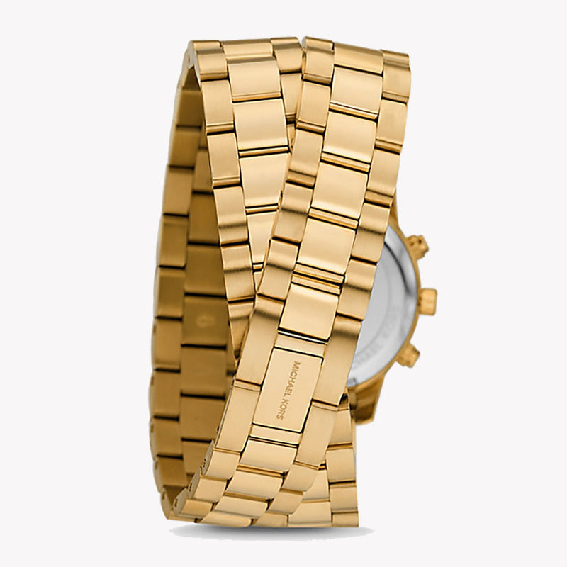 Michael Kors Runway Chronograph Analog Gold Dial Gold Steel Strap Watch for Women - MK7452 Buy Now By Michael Kors