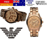 Emporio Armani Valente Chronograph Rose Gold Dial Rose Gold Steel Strap Watch For Men - AR0365 Buy Now By Emporio Armani