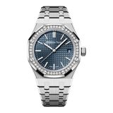 Audemars Piguet Royal Oak 50th Anniversary Diamonds Blue Dial Silver Steel Strap Watch for Men - 15551ST.ZZ.1356ST.02