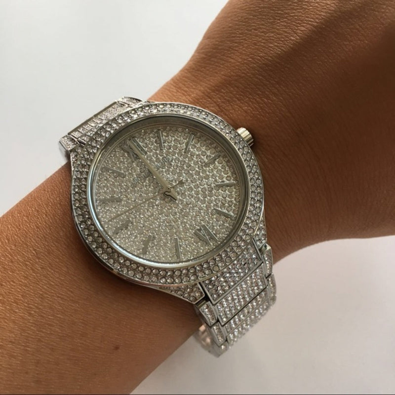 Michael Kors Kerry Crystal Pave Silver Dial Silver Steel Strap Watch For Women - MK3359 Buy Now By Michael Kors