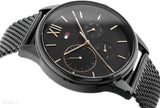 Shop Tommy Hilfiger Damon Quartz Black Dial Black Mesh Bracelet Watch for Men - 1791420 in USA
