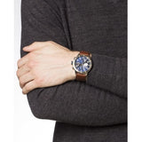 Shop Tommy Hilfiger Sport Multifunction Blue Dial Brown Leather Strap Watch for Men - 1791137 in USA