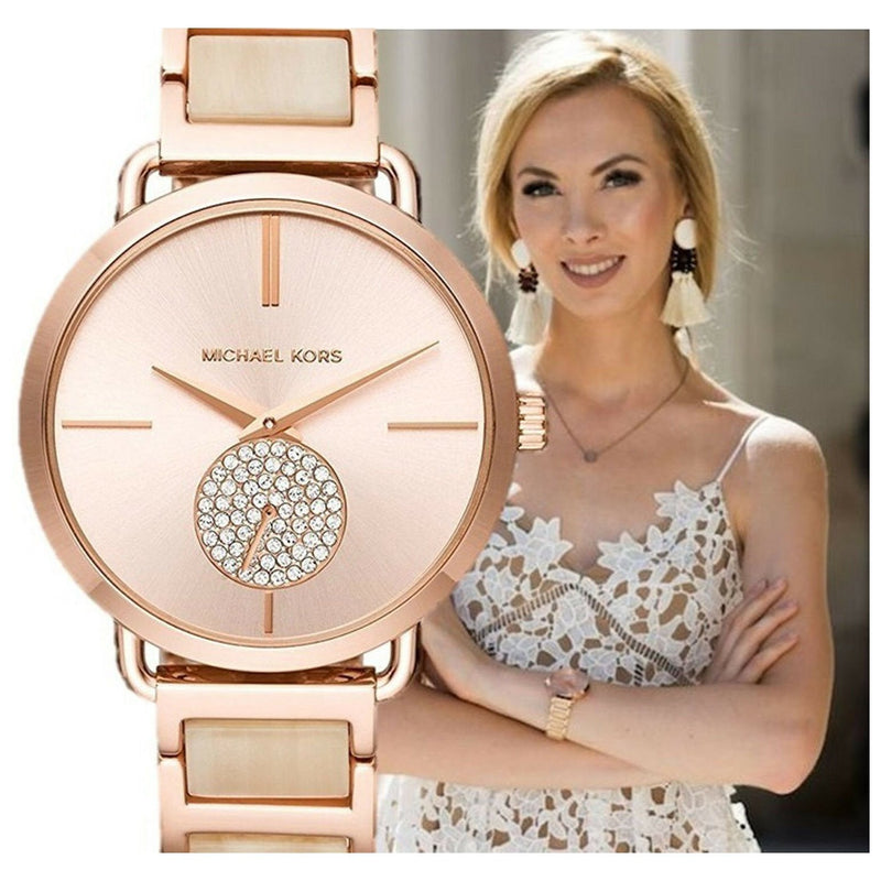 Michael Kors Portia Quartz Rose Gold Dial Rose Gold Steel Strap Watch For Women - MK3678 Buy Now By Michael Kors
