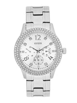 Guess Bedazzle Diamonds Silver Dial Silver Steel Strap Watch For Women - W1097L1 Buy Now By Guess