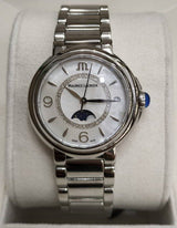 Maurice Lacroix Fiaba Moonphase White Mother of Pearl Dial Silver Steel Strap Watch for Women - FA1084-SS002-170-1 Buy Now By Maurice Lacroix