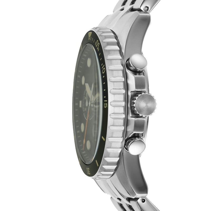 Fossil FB-01 Chronograph Black Dial Silver Steel Strap Watch for Men - FS5864 Buy Now By Fossil