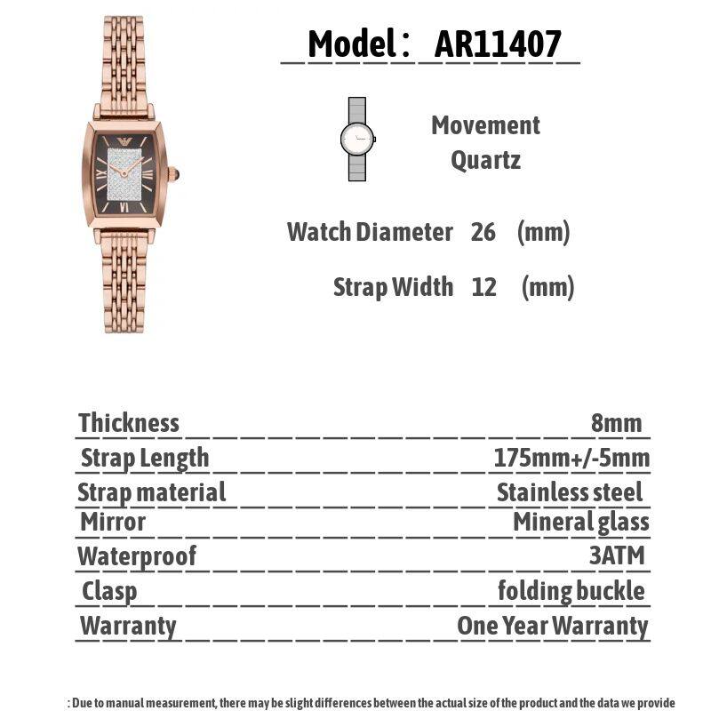 Emporio Armani Gianni T-Bar Analog Crystal Brown Dial Rose Gold Steel Strap Watch For Women - AR11407