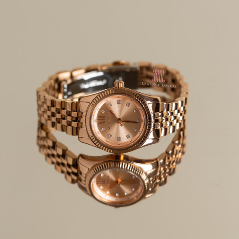 Michael Kors Lexington Three Hand Rose Gold Dial Rose Gold Steel Strap Watch For Women - MK4739 Buy Now By Michael Kors