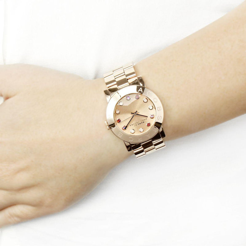 Marc Jacobs Amy Dexter Rose Gold Dial Rose Gold Steel Strap Watch for Women - MBM3216 Buy Now By Marc Jacobs