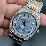 Michael Kors Bryn Quartz Blue Dial Two Tone Steel Strap Watch For Women - MK6136