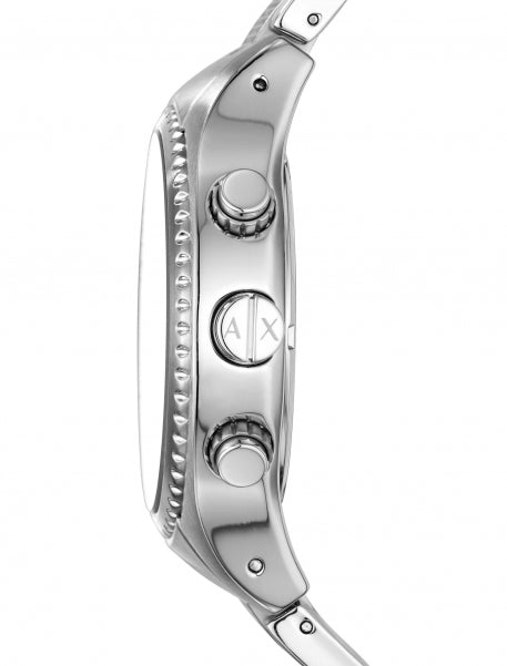Armani Exchange The Driver Chronograph Black Dial Silver Steel Strap Watch For Men - AX1612 Buy Now By Armani Exchange