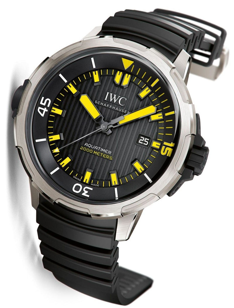 IWC Aquatimer Automatic 2000 Black Dial Black Rubber Strap Watch for Men - IW358001 Buy Now By IWC