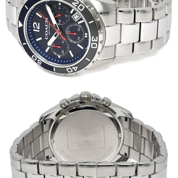 Coach Kent Chronograph Blue Dial Silver Steel Strap Watch for Men - 14602555 Buy Now By Coach