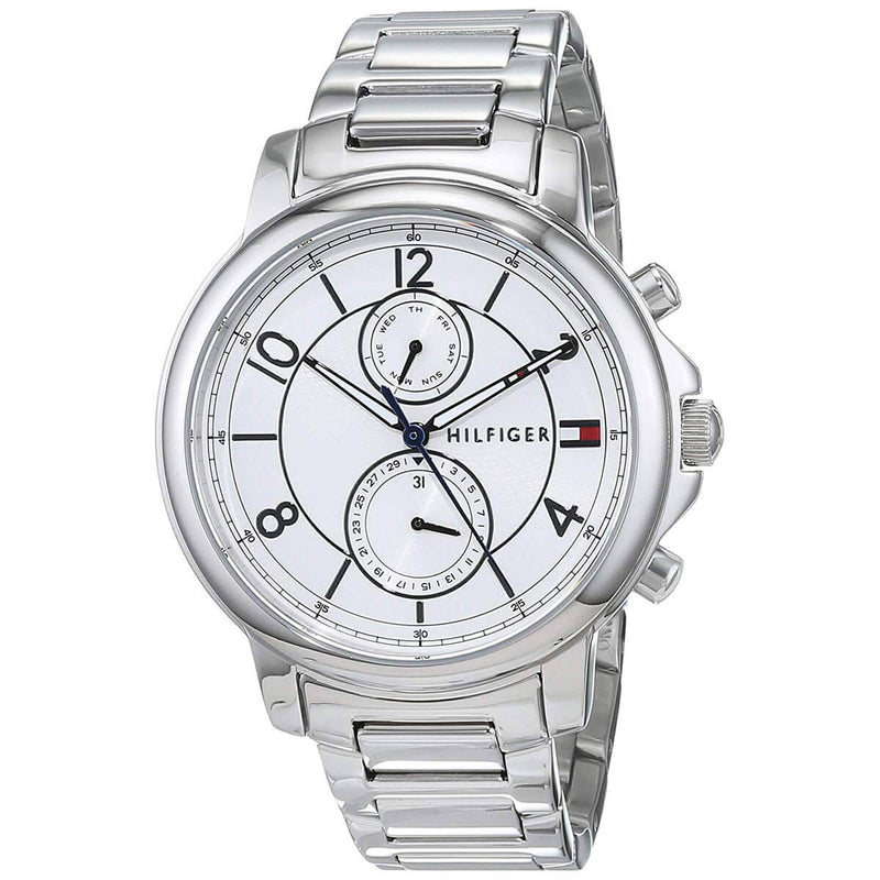 Tommy Hilfiger Claudia White Dial Silver Steel Strap Watch for Women - 1781819
