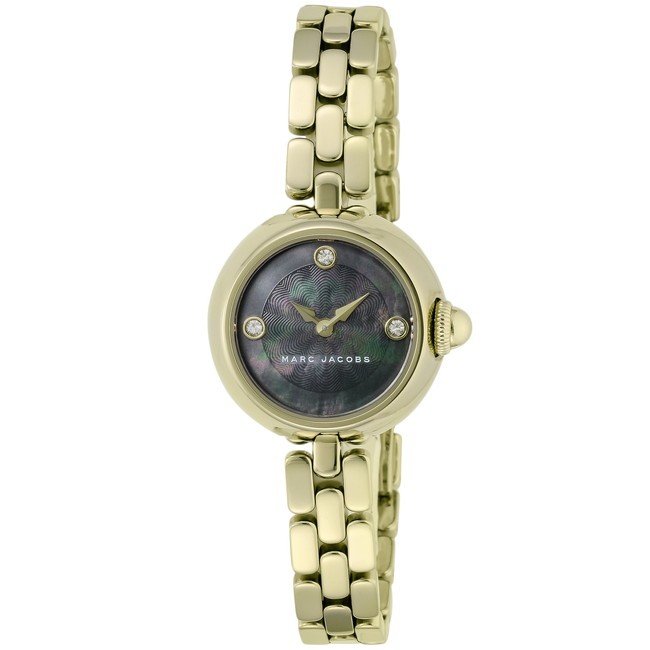 Marc Jacobs Courtney Mother of Pearl Black Dial Gold Steel Strap Watch for Women - MJ3460 Buy Now By Marc Jacobs