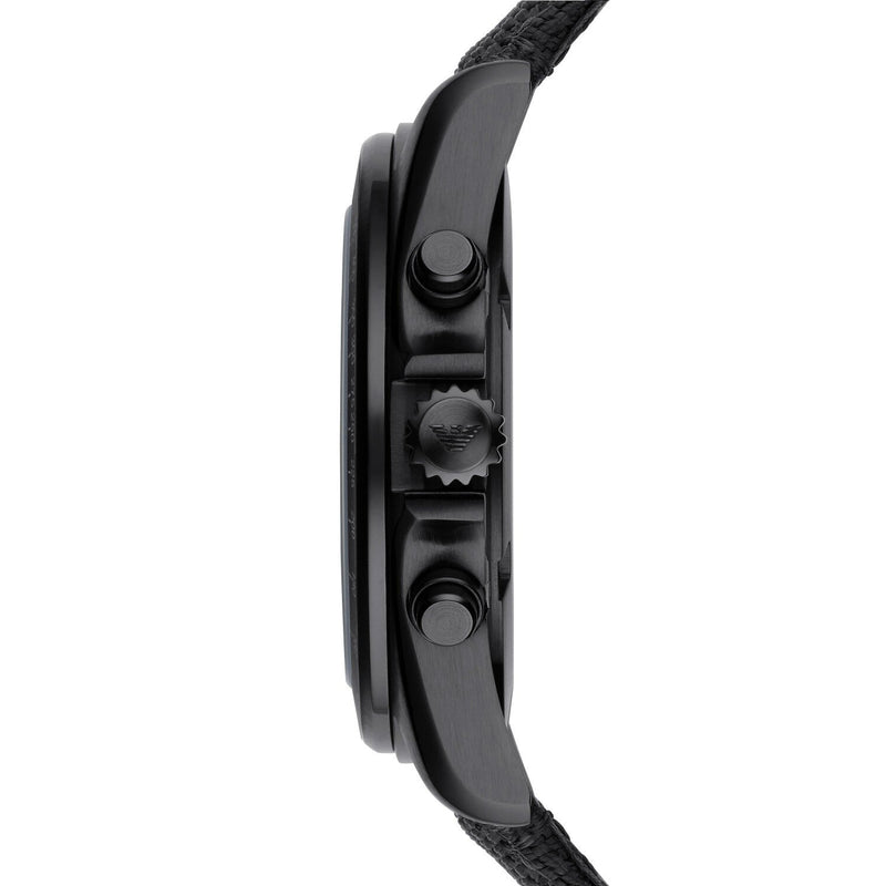 Emporio Armani Sigma Chronograph Black Dial Black Leather Strap Watch For Men - AR6131 Buy Now By Emporio Armani