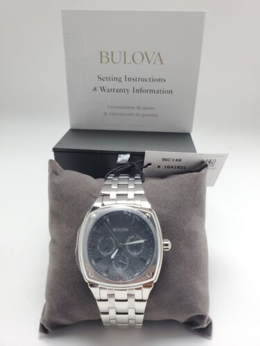 Shop Bulova Classic Collection Multifunction Grey Dial Silver Steel Strap Watch for Men - 96C148 in USA
