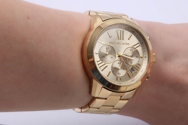 Michael Kors Bradshaw Chronograph Gold Dial Gold Steel Strap Watch For Women - MK5777 Buy Now By Michael Kors