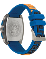 Versace Iconic Dominus Chronograph Blue Dial Blue Rubber Strap Watch For Men - VE6H00323 Buy Now By Versace