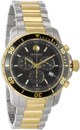 Shop Movado Series 800 Chronograph Black Dial Two Tone Steel Strap Watch For Men - 2600146 in USA