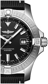 Breitling Avenger Automatic 43mm Black Dial Black Nylon Strap Watch for Men - A17318101B1X2