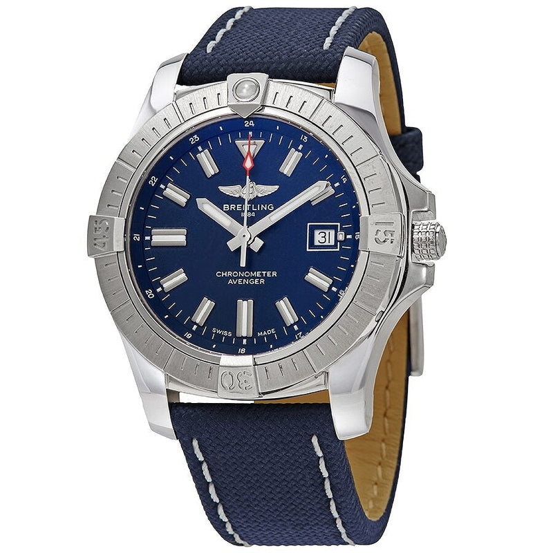 Shop Breitling Avenger Automatic 43 Blue Dial Blue Nylon Strap Watch for Men - A17318101C1X1 in USA