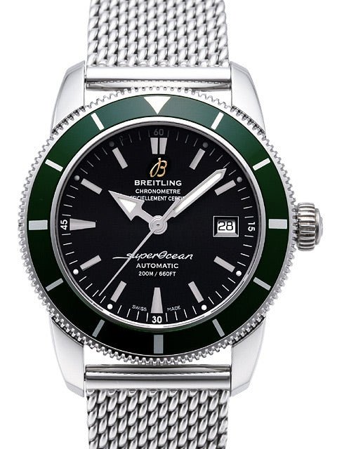 Shop Breitling Superocean Heritage 42mm Chronograph Green Bezel Mens Watch - A1732136 in USA