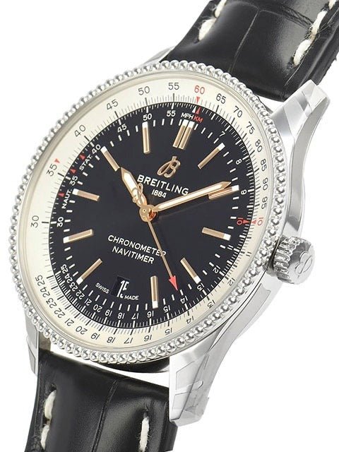 Shop Breitling Navitimer 1 Automatic 41mm Black Dial Black Leather Strap Mens Watch - A17326211B1P1 in USA