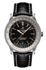 Shop Breitling Navitimer 1 Automatic 41mm Black Dial Black Leather Strap Mens Watch - A17326211B1P2 in USA