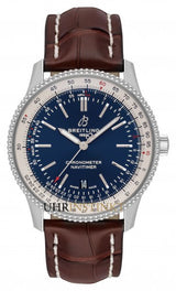 Shop Breitling Navitimer 1 Automatic 41mm Blue Dial Brown Leather Strap Mens Watch - A17326211C1P1 in USA