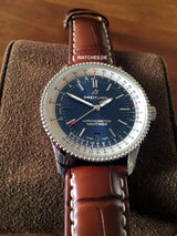 Shop Breitling Navitimer 1 Automatic 41mm Blue Dial Brown Leather Strap Mens Watch - A17326211C1P1 in USA