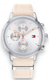 Tommy Hilfiger Blake Chronograph Silver Dial Pink Leather Strap Watch For Women - 1781906