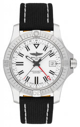 Shop Breitling Avenger Automatic GMT 43 White Dial Black Nylon Strap Watch for Men - A32397101A1X1 in USA