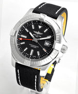 Breitling Avenger Automatic GMT 43 Black Dial Black Nylon Strap Watch for Men - A32397101B1X1