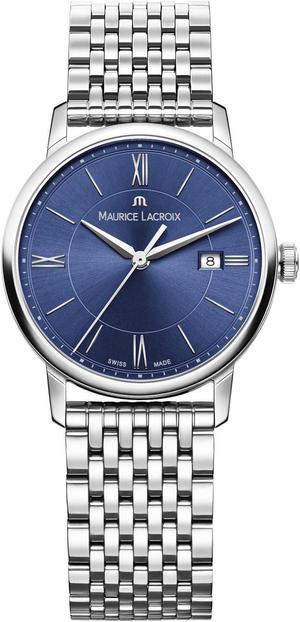 Shop Maurice Lacroix Eliros Sunbrushed Blue Dial Silver Steel Strap Watch for Women - EL1094-SS002-130-1 in USA