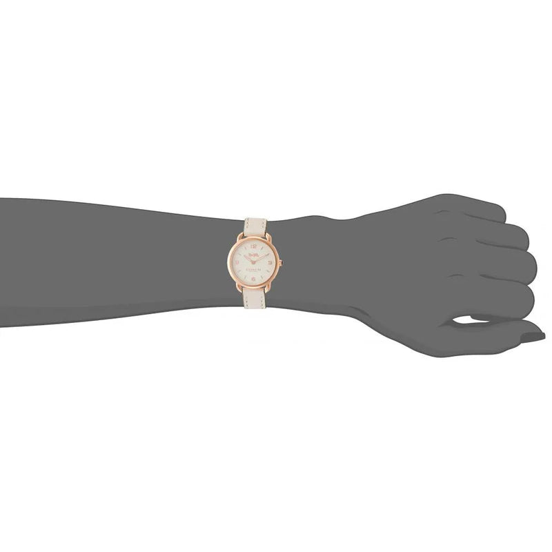 Coach Delancey White Dial White Leather Strap Watch for Women - 14502790 Buy Now By Coach