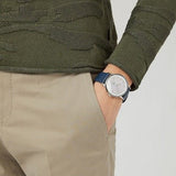 Emporio Armani Renato White DIal Blue Leather Strap Watch For Men - AR11119 Buy Now By Emporio Armani