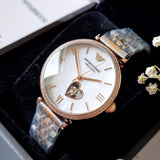 Emporio Armani Meccanico Automatic Mother of Pearl Dial Two Tone Steel Strap Watch For Women - AR60049