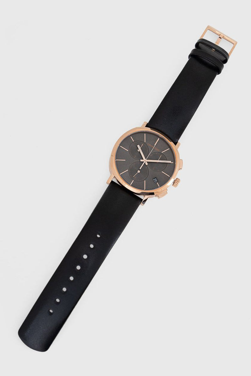 Calvin Klein Posh Grey Dial Black Leather Strap Watch for Men - K8Q376C3 Buy Now By Calvin Klein