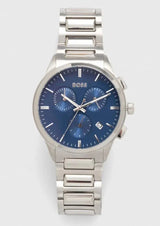 Hugo Boss Dapper Chronograph Blue Dial Silver Steel Strap Watch For Men - 1513927 Buy Now By Hugo Boss