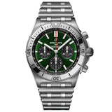 Breitling Chronomat B01 42mm Green Dial Silver Steel Strap Watch for Men - AB01343A1L1A1