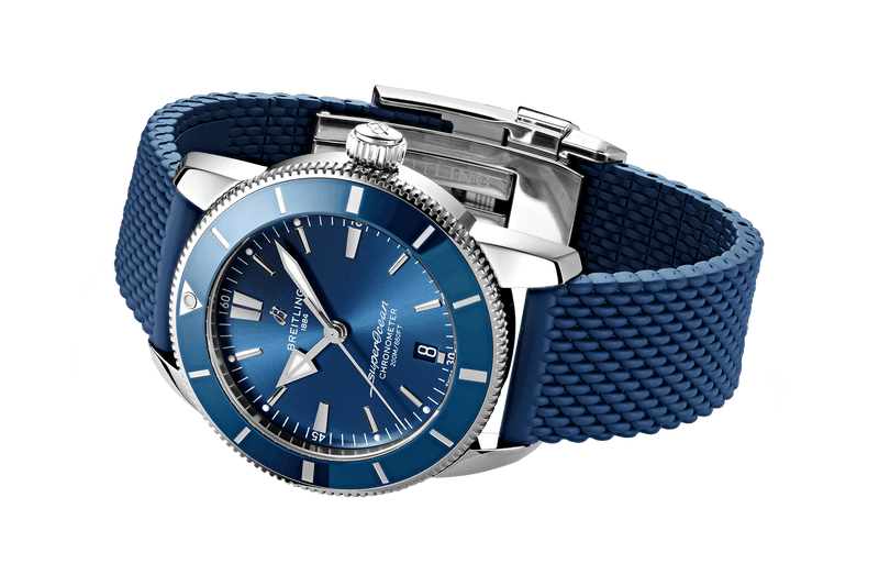 Shop Breitling Superocean Heritage II B20 44mm Blue Dial Blue Rubber Strap Mens Watch - AB2030161C1S1 in USA
