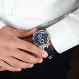 Maurice Lacroix Aikon Chronograph Blue Dial Blue Leather Strap Watch For Men - AI1018-SS001-432-4 Buy Now By Maurice Lacroix