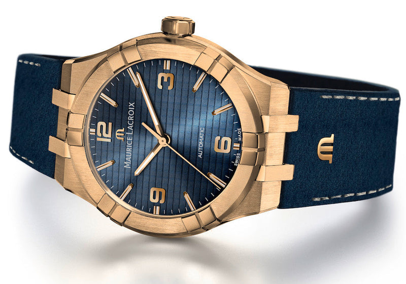 Maurice Lacroix Aikon Date Limited Edition Blue Dial Blue Leather Strap Watch For Men - AI1028-BRZ01-420-1 Buy Now By Maurice Lacroix