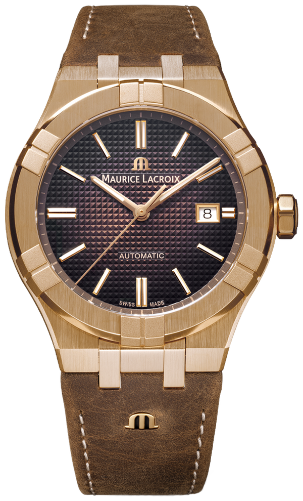 Maurice Lacroix Aikon Automatic Brown Dial Brown Leather Strap Watch For Men - AI6008-BRZ01-730-3 Buy Now By Maurice Lacroix